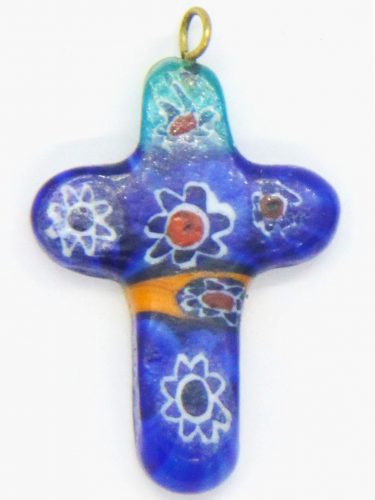 Millefiori crucifix necklace gift